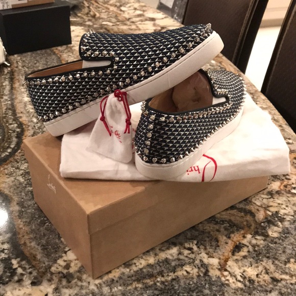 Louboutin Pik Boat Women Flat Glitter 